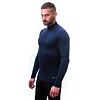 SENSOR MERINO DF tricou bărbătesc cu mânecă lungă cu fermoar albastru intens