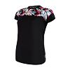 SENSOR HELIUM tricou dama largi maneca scurta negru/frunze