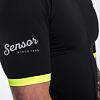 SENSOR CYKLO COOLMAX CLASSIC tricou bărbătesc cu mânecă scurtă cu fermoar complet negru