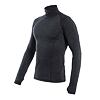 SENSOR MERINO BOLD tricou bărbătesc cu mânecă lungă cu decolteu, gri antracit