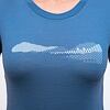 SENSOR MERINO AIR HILLS tricou dama maneca scurta albastru riviera
