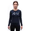 SENSOR MERINO ACTIVE SONGBIRDS tricou de damă cu mânecă lungă albastru intens