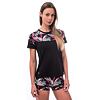 SENSOR HELIUM tricou dama largi maneca scurta negru/frunze