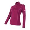 SENSOR MERINO ACTIVE Tricou de damă cu mâneci lungi, guler înalt cu fermoar, culoare lilla