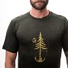 SENSOR MERINO AIR EARTH tricou bărbătesc cu mânecă scurtă verde olive