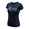 SENSOR MERINO ACTIVE SONGBIRDS tricou de damă cu mânecă scurtă albastru intens