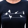 SENSOR MERINO ACTIVE SONGBIRDS tricou de damă cu mânecă lungă albastru intens