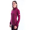 SENSOR MERINO ACTIVE Tricou de damă cu mâneci lungi, guler înalt cu fermoar, culoare lilla