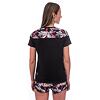 SENSOR HELIUM tricou dama largi maneca scurta negru/frunze