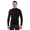 SENSOR MERINO ACTIVE tricou bărbați cu mânecă lungă fermoar stand-up negru
