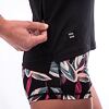 SENSOR HELIUM tricou dama largi maneca scurta negru/frunze