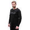 SENSOR MERINO BLEND ELEMENTS tricou bărbătesc cu mânecă lungă negru
