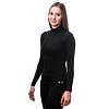 SENSOR MERINO DF tricou dama cu maneca lunga cu fermoar, negru