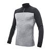 SENSOR MERINO BOLD tricou bărbătesc cu mânecă lungă, cu fermoar, gri rece/antracit
