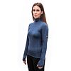 SENSOR MERINO BOLD tricou dama cu gat rulat maneca lunga albastru rece