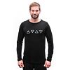SENSOR MERINO BLEND ELEMENTS tricou bărbătesc cu mânecă lungă negru