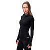 SENSOR MERINO DF tricou dama cu maneca lunga cu gluga, negru