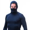 SENSOR MERINO DF tricou bărbătesc cu mânecă lungă și glugă albastru intens