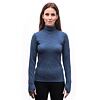 SENSOR MERINO BOLD tricou dama cu gat rulat maneca lunga albastru rece