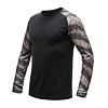 SENSOR MERINO BLEND IMPRESS tricou bărbătesc cu mânecă lungă negru/perie